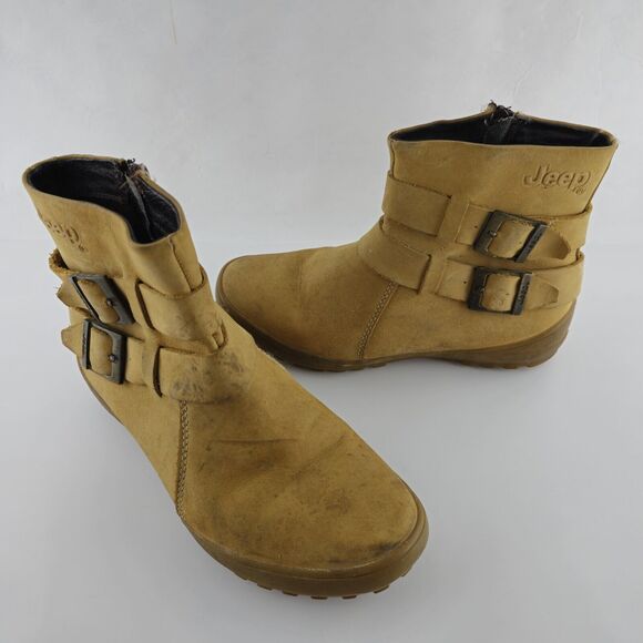 Jeep Ankle Boots Womens 7.5 Side Zip & Double Buckle - Picture 3 of 12